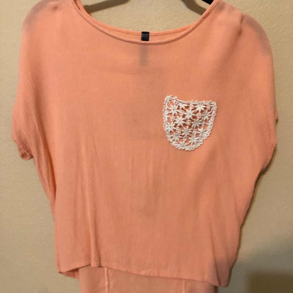 coral flower shirt